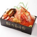 佐藤水産鮨の「北海道炙り時鮭ルイベ漬と 奥尻島ウニアワビ弁当」